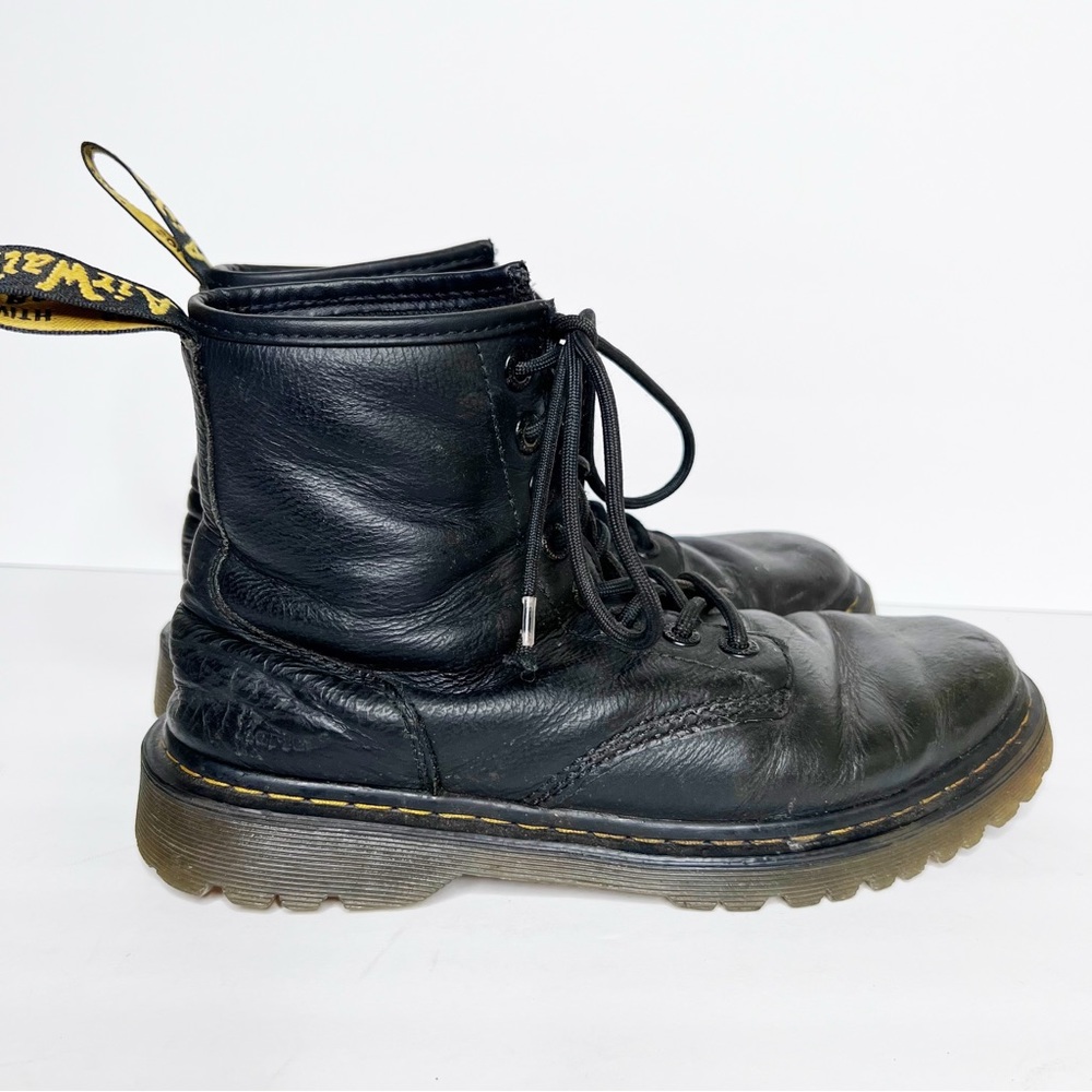 Vintage Dr. Martens Black Leather 1460 Lace Up Chunky Combat Boots Size 10 Women